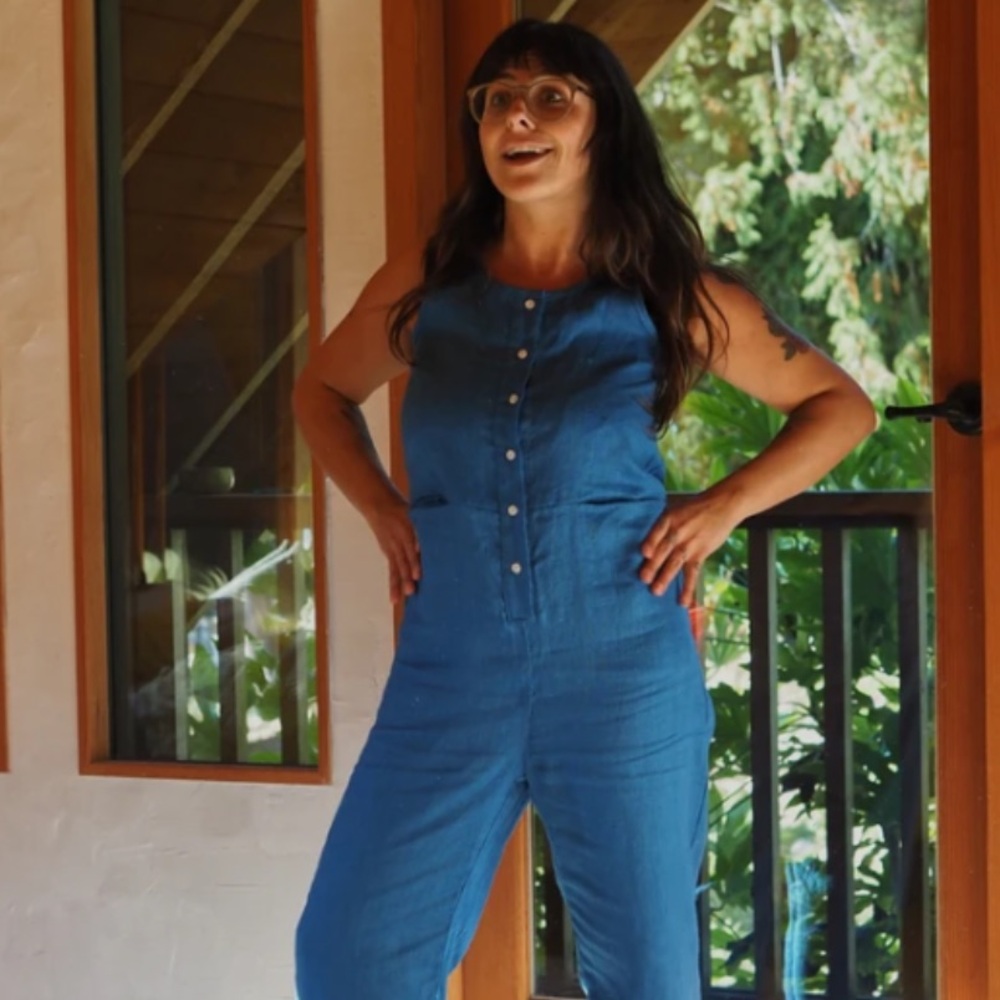 Beaton Blue Linen Jumpsuit size XS - Picture 10 of 10